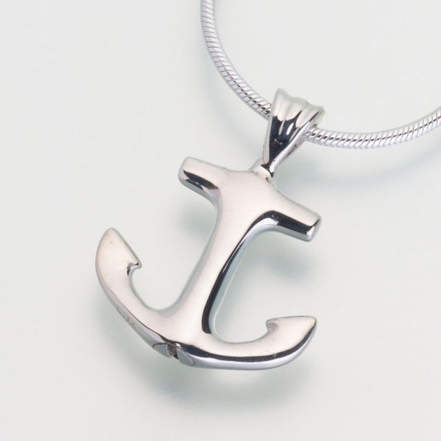 Sterling Silver Anchor Pendant Cremation Jewelry