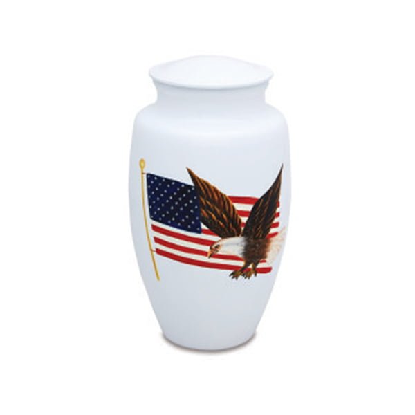 Adult American Flag & Eagle Printed Patriot Cremation Urn