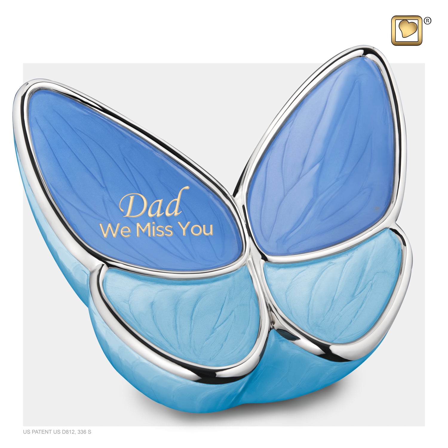 Adult Wings of Hope Butterfly Shaped Blue Colored Cremation Urn