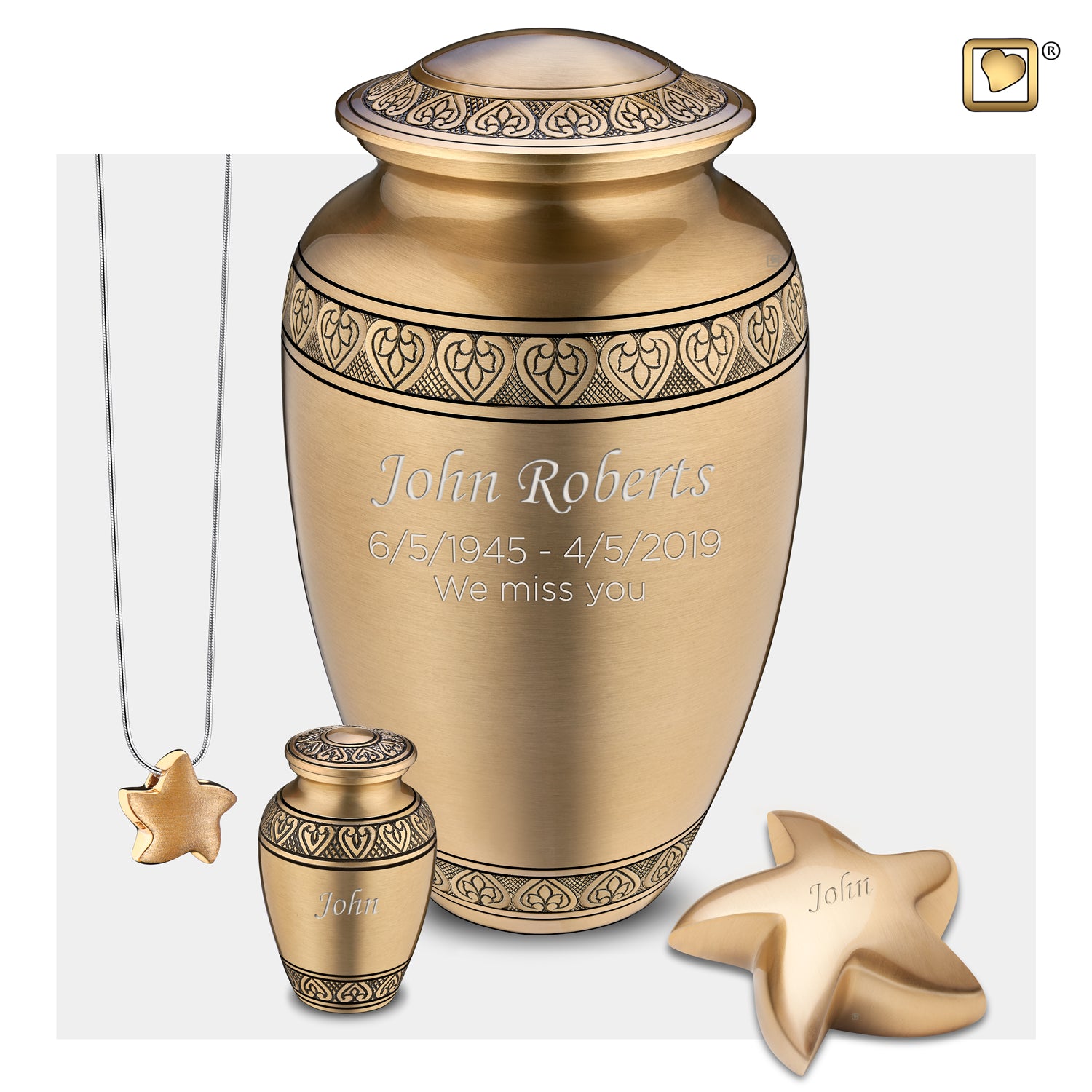 Adult Classic Gold Cremation Urn - COMFORT by LoveUrns