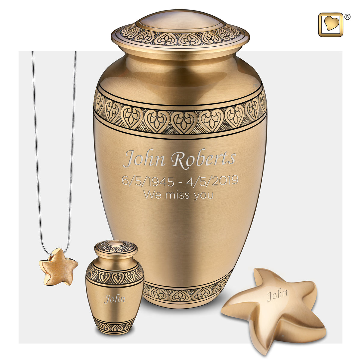 Keepsake Classic Gold Cremation Urn - COMFORT by LoveUrns