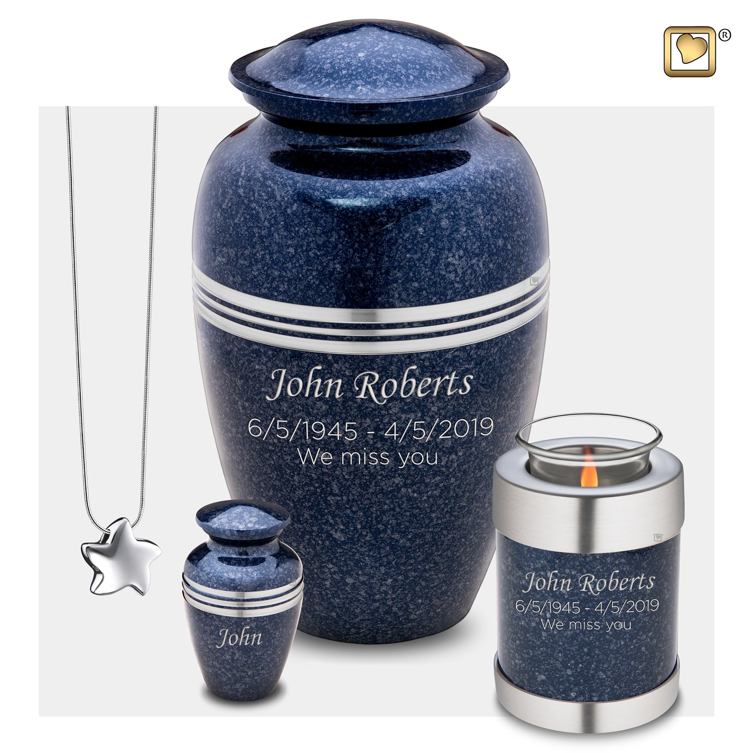 Keepsake Speckled Indigo Cremation Urn