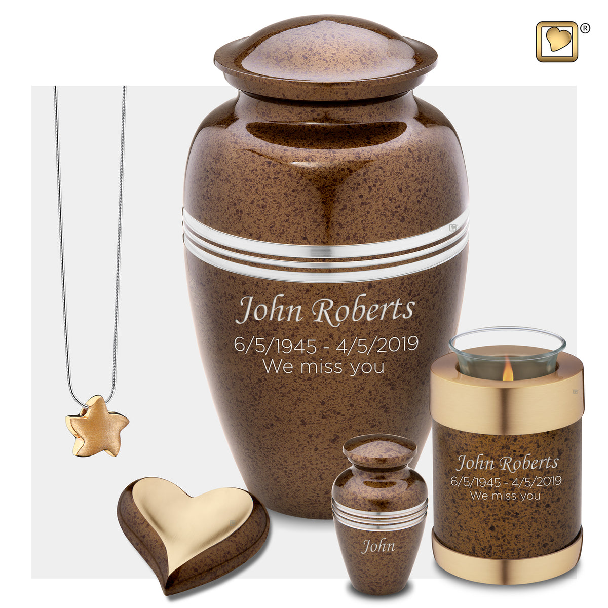 Tealight Speckled Auburn Cremation Urn