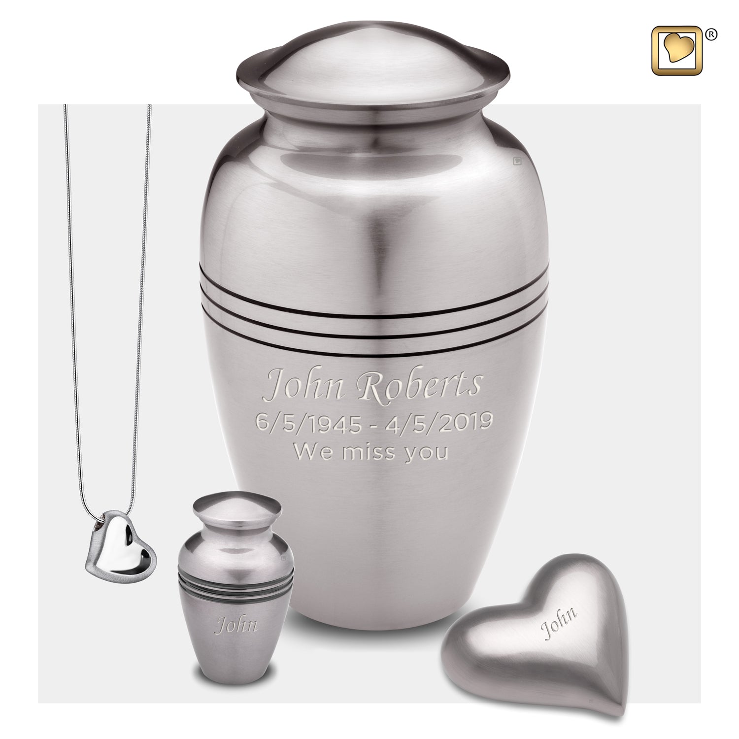 Adult Radiance Pewter Cremation Urn - COMFORT by LoveUrns