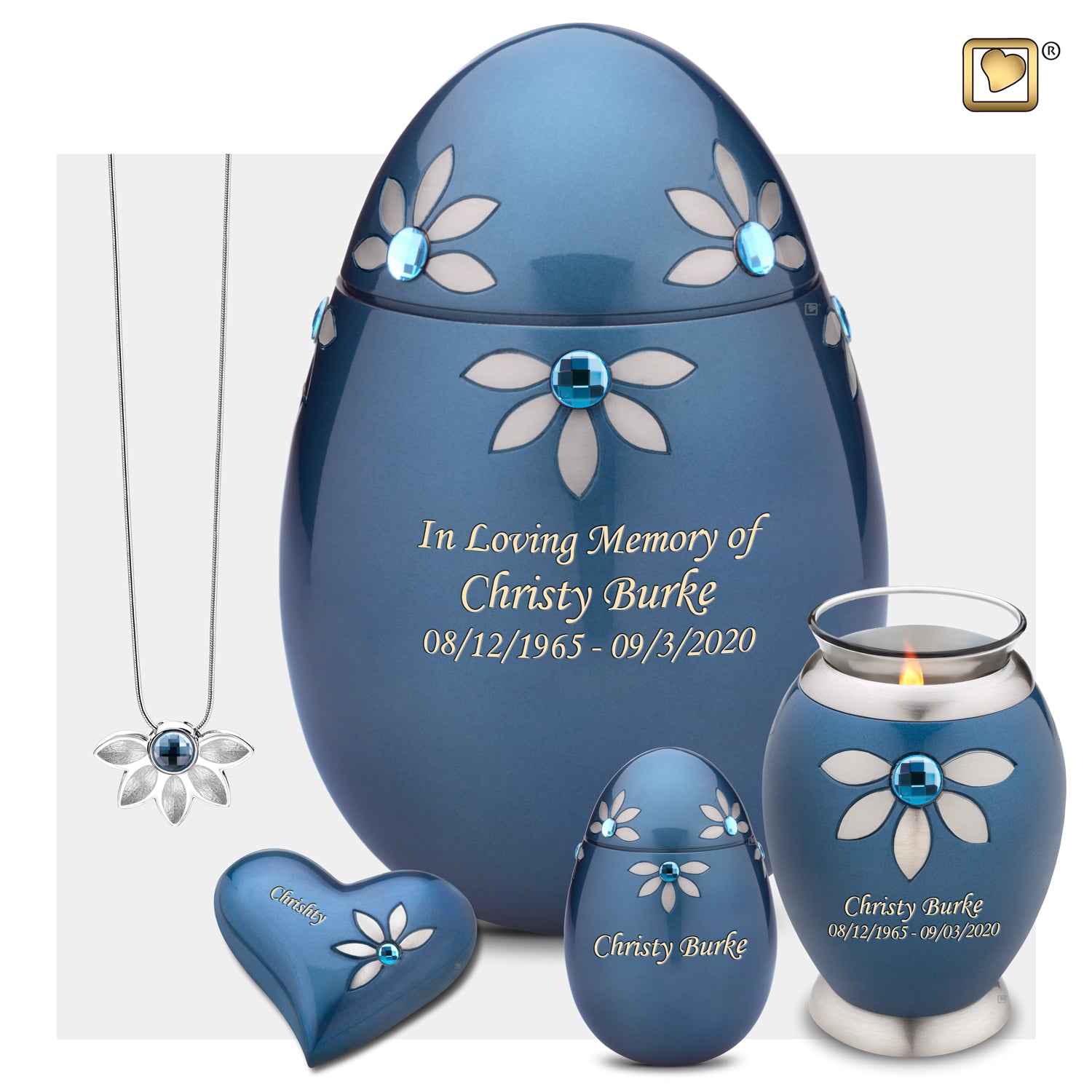 Heart Nirvana Azure Cremation Urn