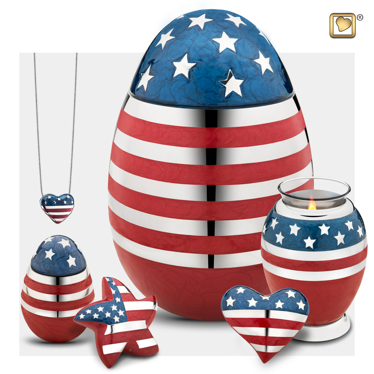Tealight Stars & Stripes Cremation Urn