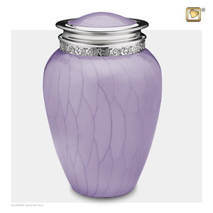 Adult Blessing Pearl Lavender Colored Silver Cremation Urn