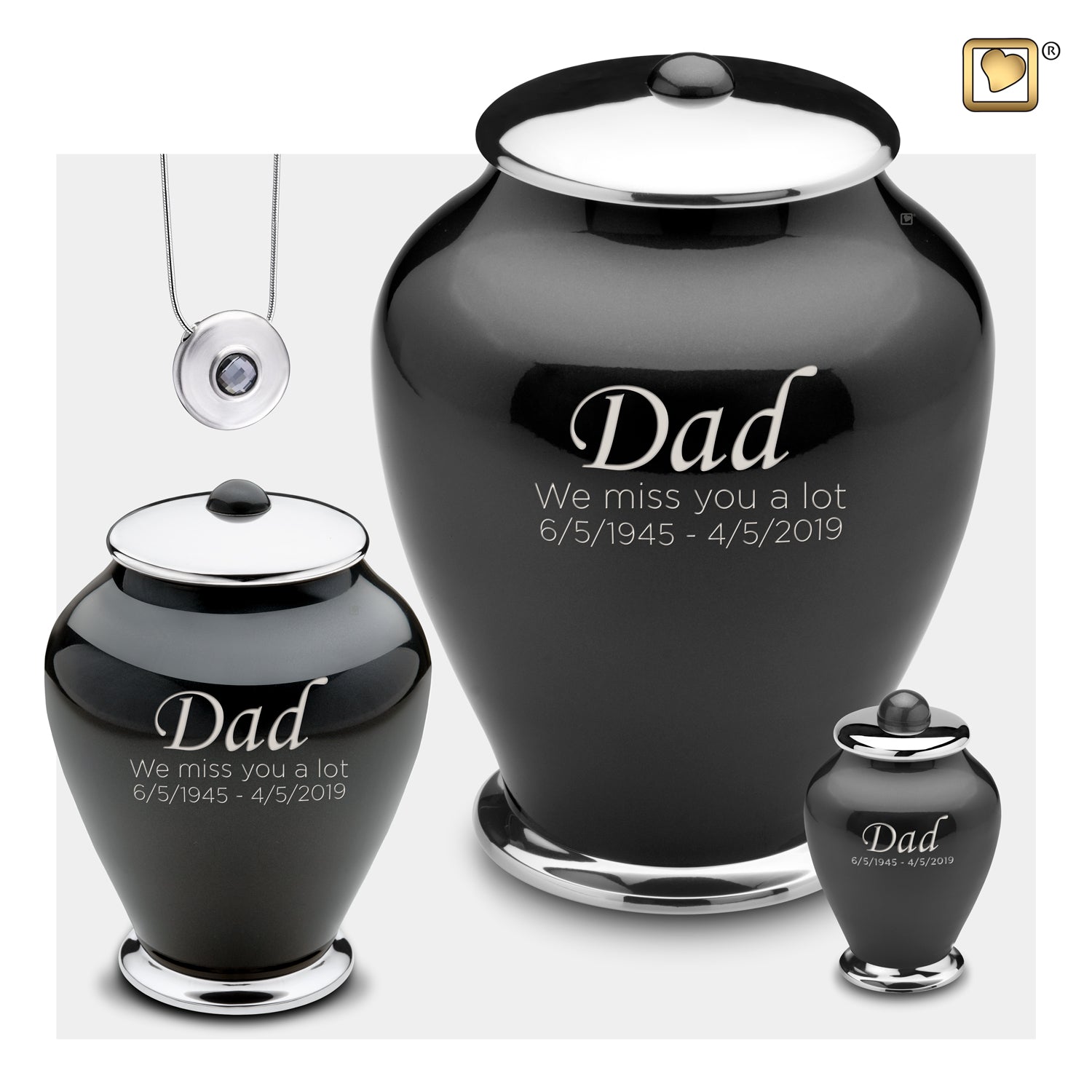 Medium Tall Simplicity Midnight Cremation Urn - COMFORT by LoveUrns