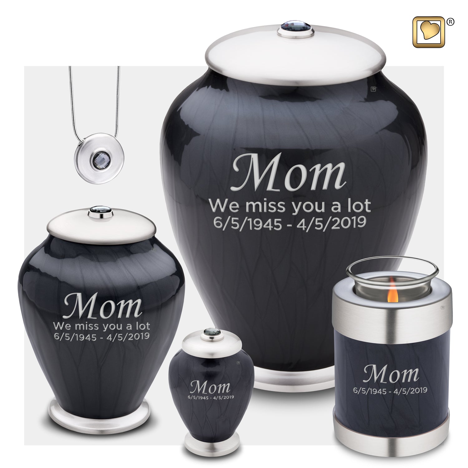 Tealight Midnight Pearl Cremation Urn - COMFORT by LoveUrns