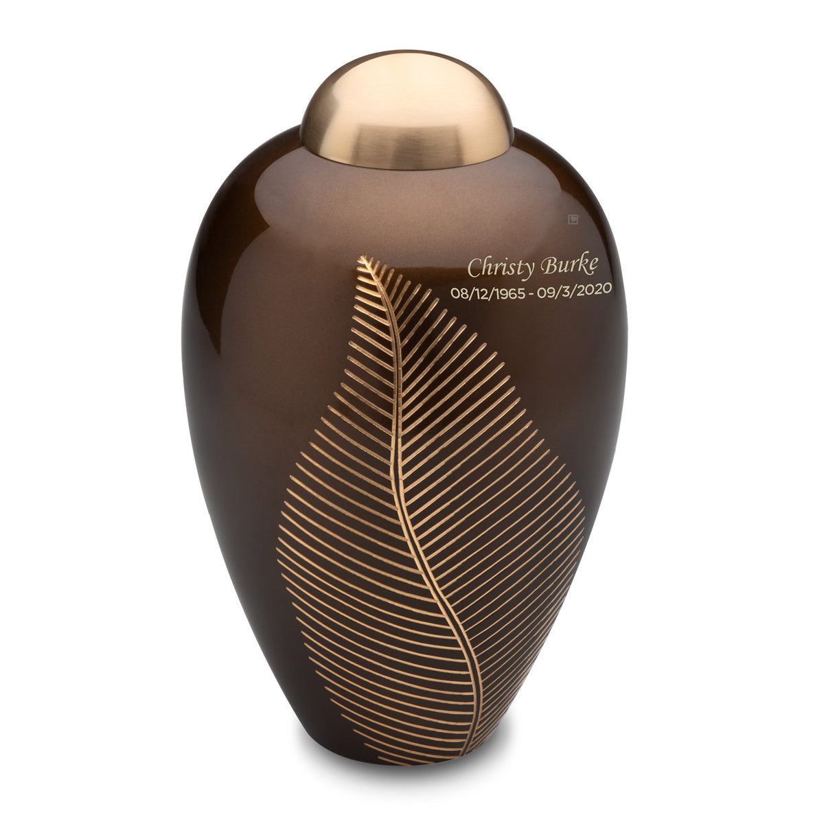 Adult Bronze Leaf Cremation Urn - COMFORT by LoveUrns