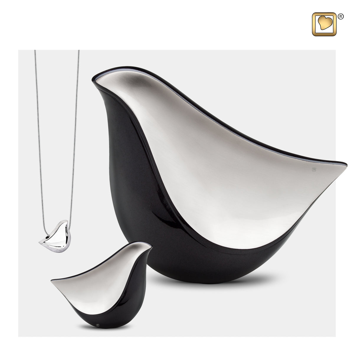 Keepsake LoveBird Midnight Cremation Urn