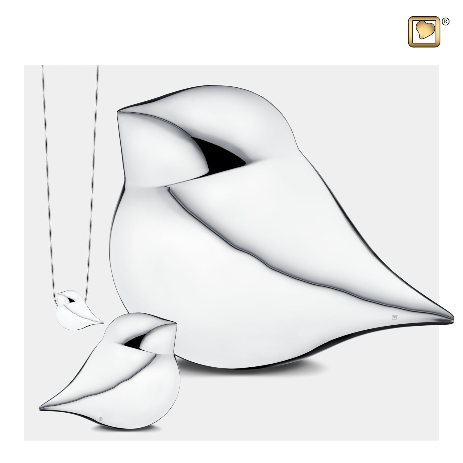 Adult Sized Silver SoulBird Shaped Male Cremation Urn