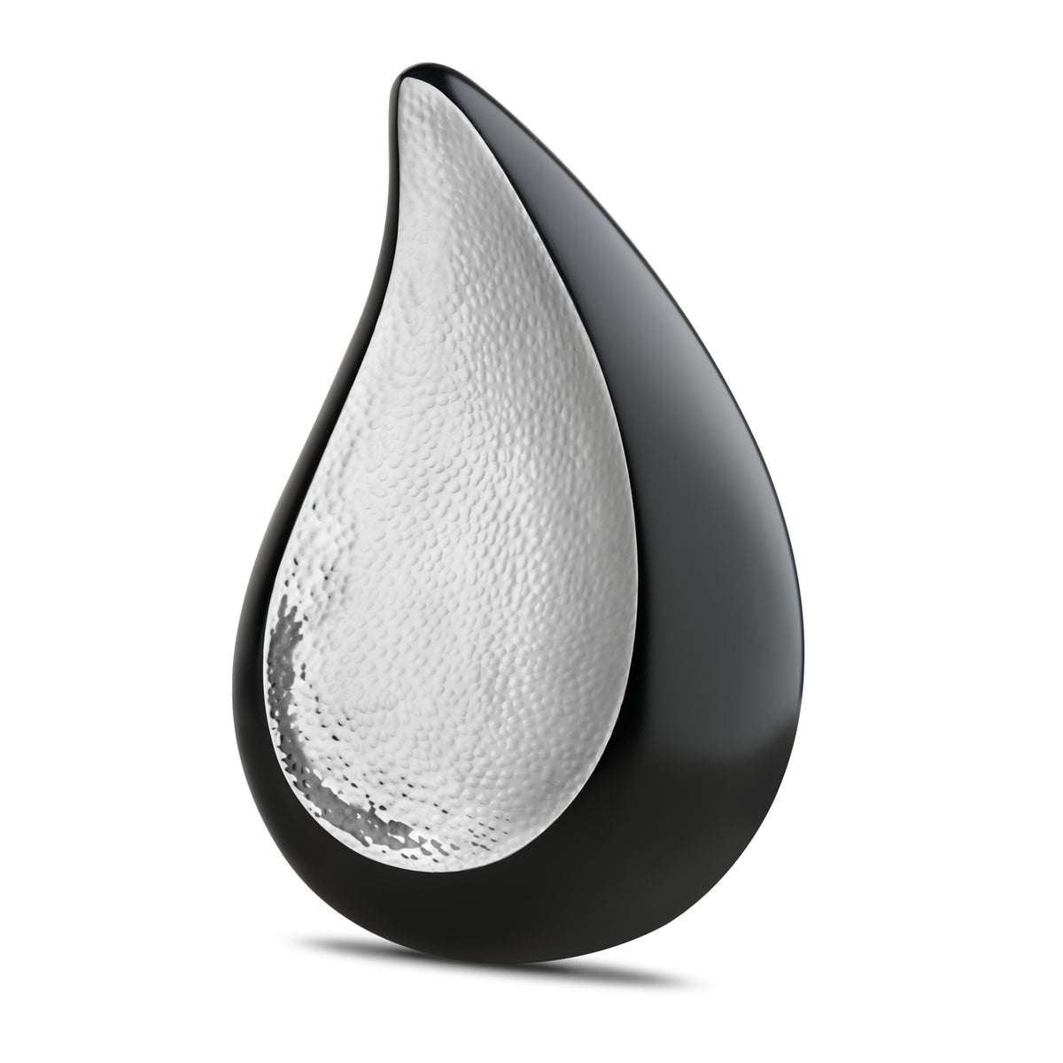Adult TearDrop Hammered Silver Cremation Urn
