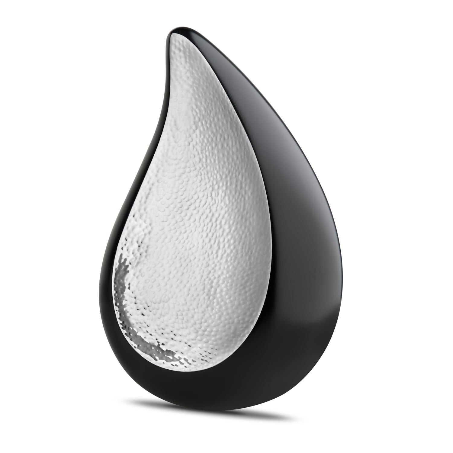 Adult TearDrop Hammered Silver Cremation Urn