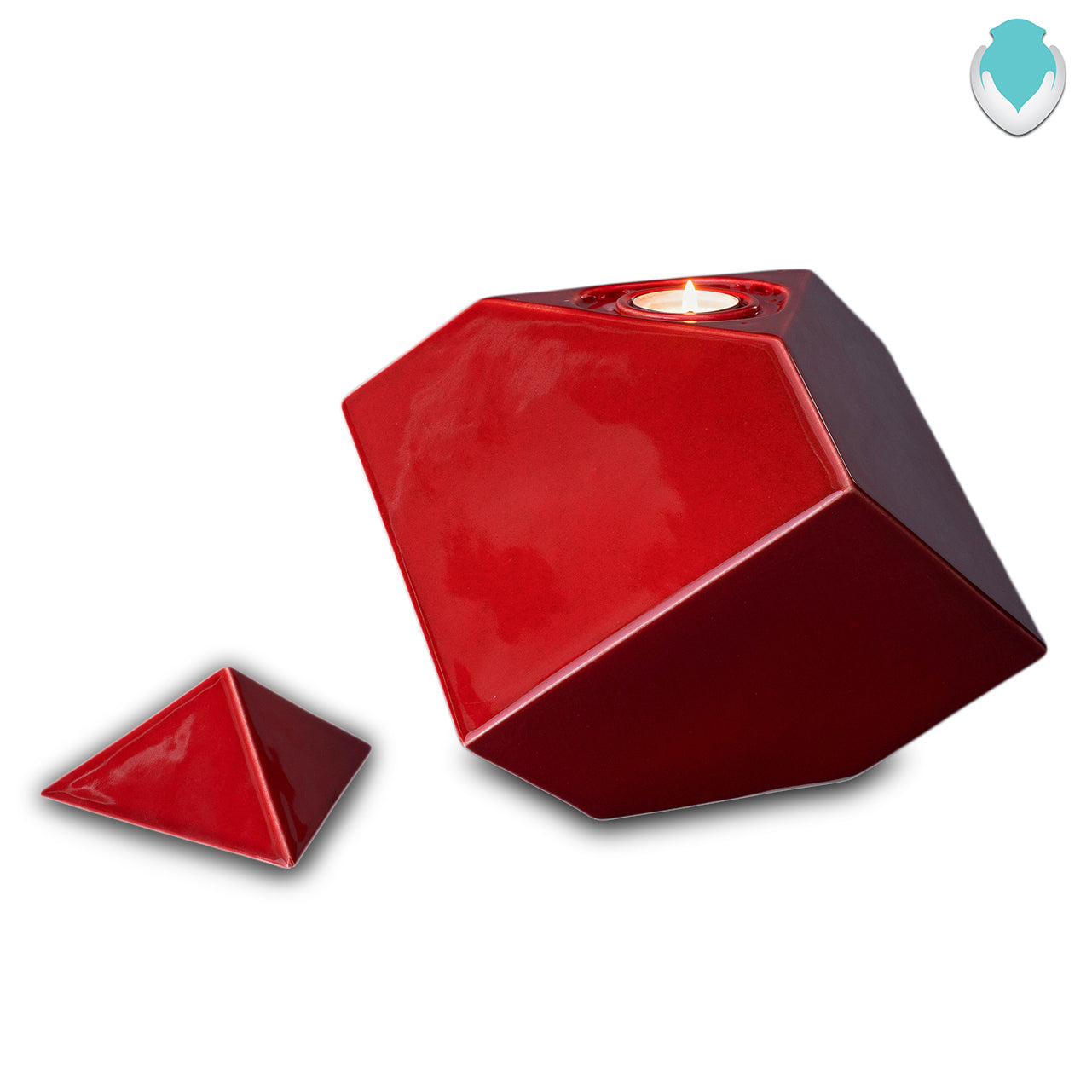 Adult Harmony Abstract Cremation Urn for Ashes - Red