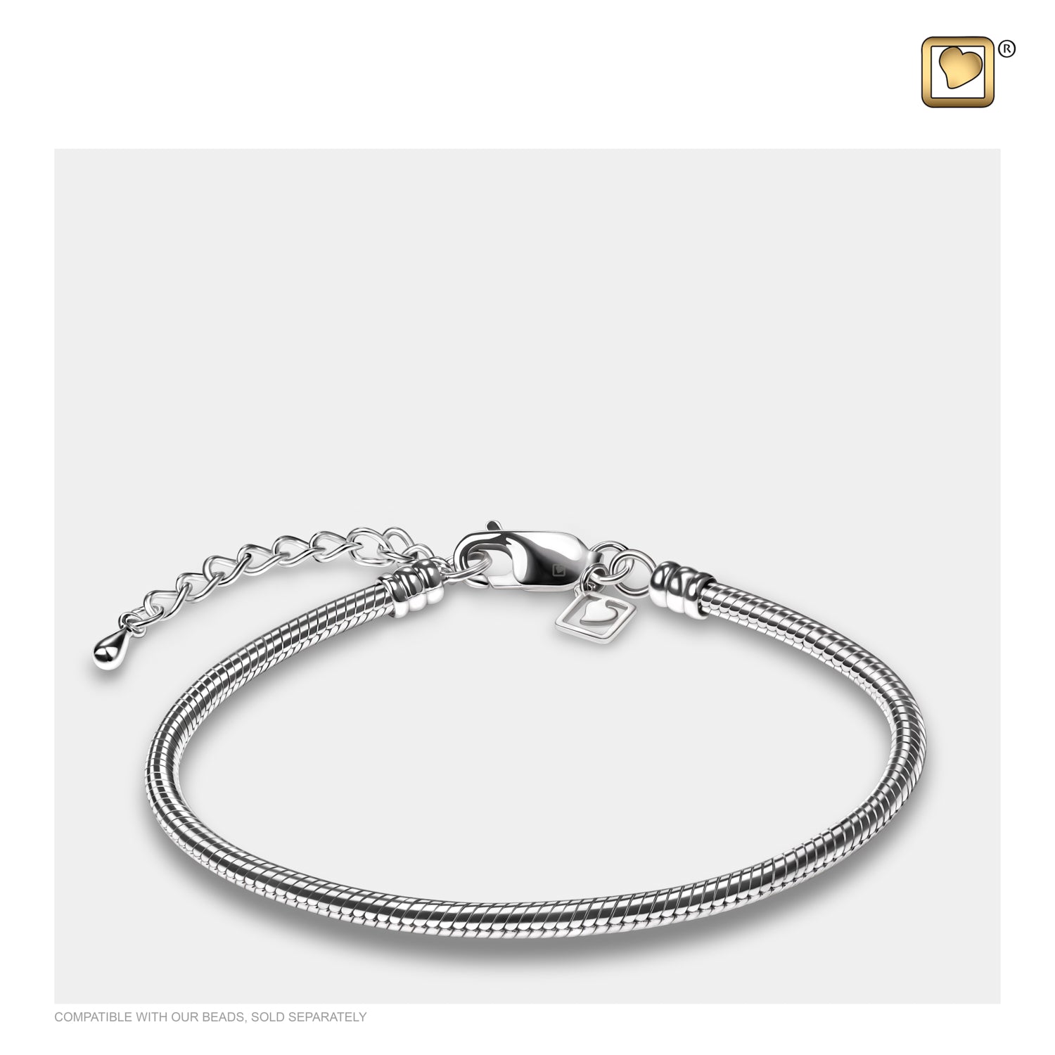 925 Sterling Silver Cremation Jewelry Bracelet with hanging link pendant & a heart shaped pendant