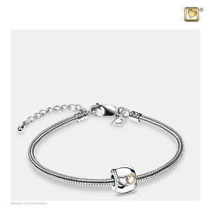 Entwined Hearts™ Rhodium Plated Gold Vermeil Cremation Bracelet Bead