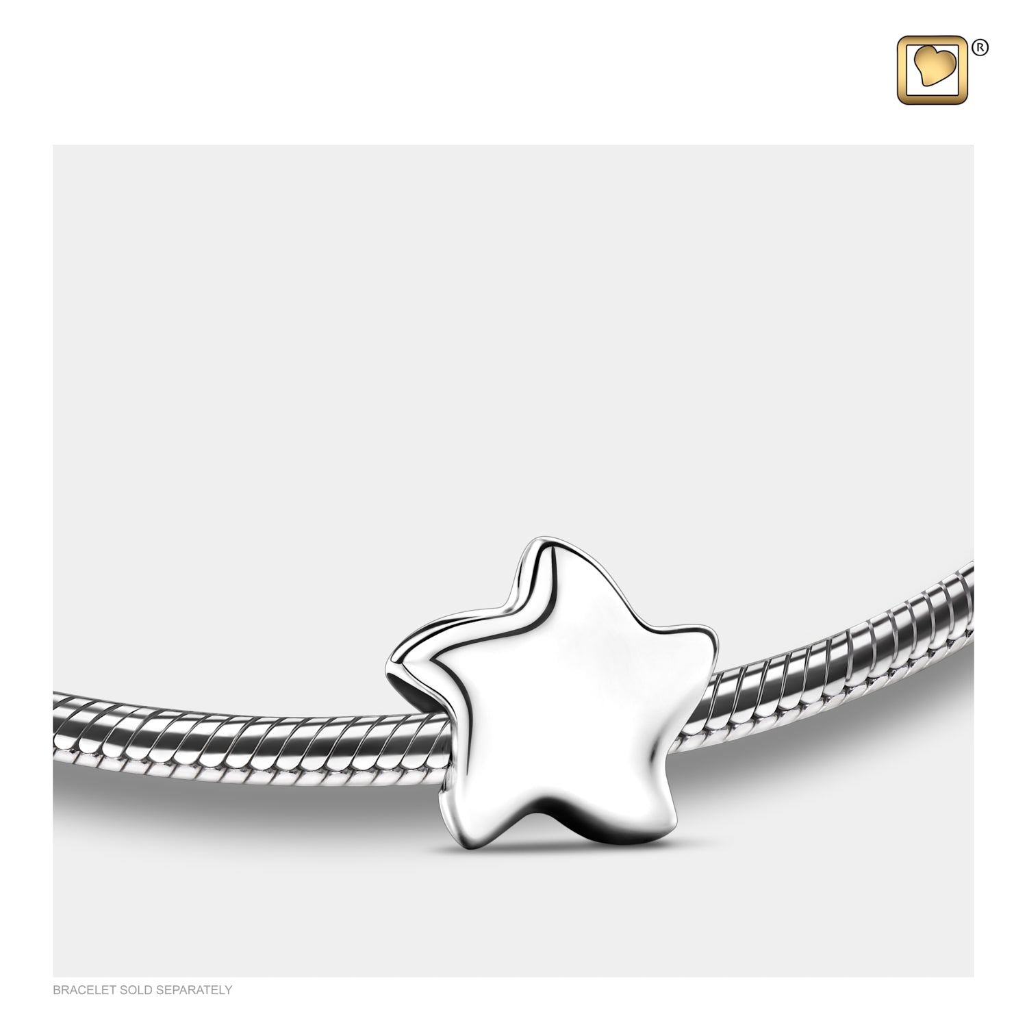 Angelic Star™ Polished Sterling Silver Cremation Bracelet Bead