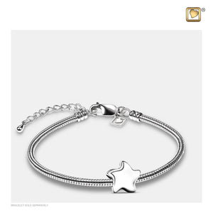 Angelic Star™ Polished Sterling Silver Cremation Bracelet Bead