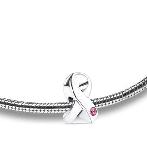 Awarenessª with Pink Crystal Sterling Silver Cremation Bracelet Bead