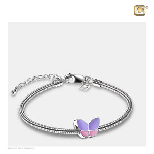 Wings of Hope™ Butterfly Shaped Lavender Cremation Jewelry Bead Bracelet