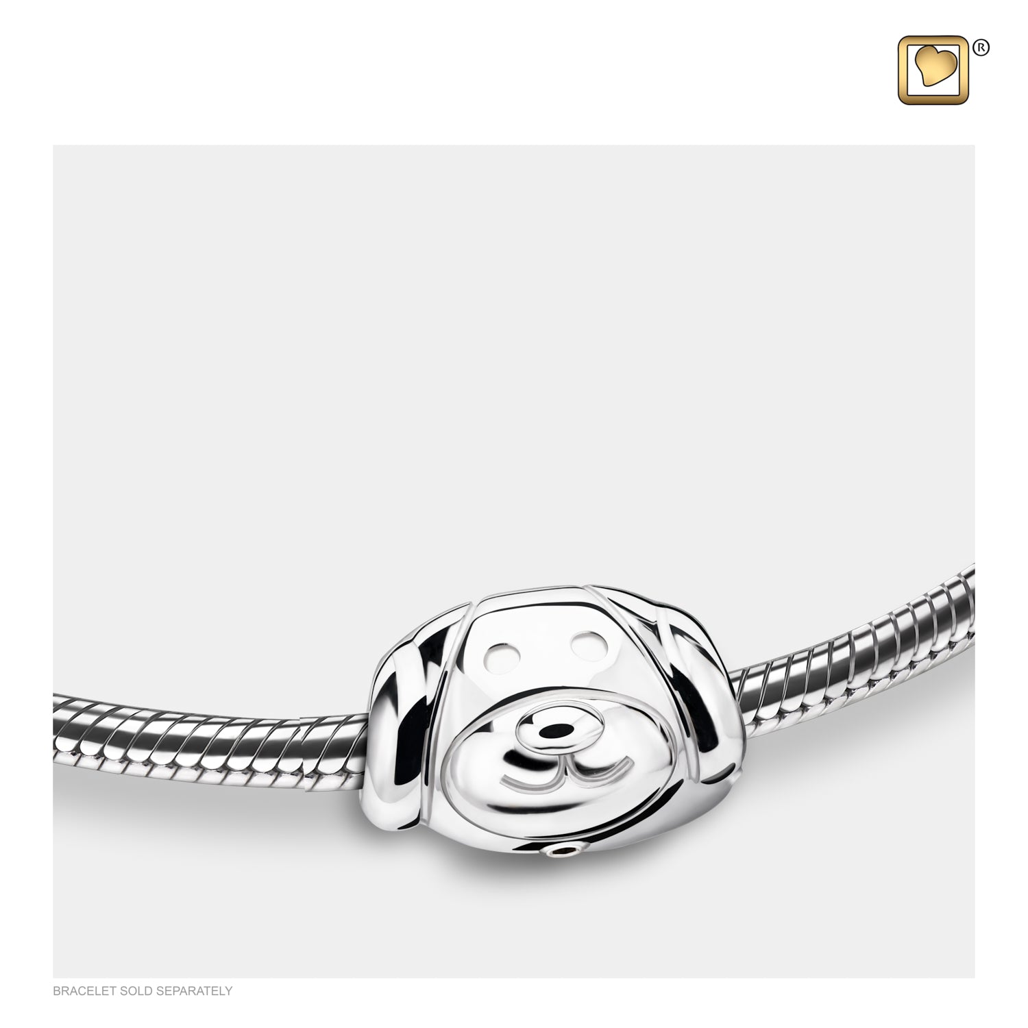 Dog™ Rhodium Plated Sterling Silver Cremation Bracelet Bead