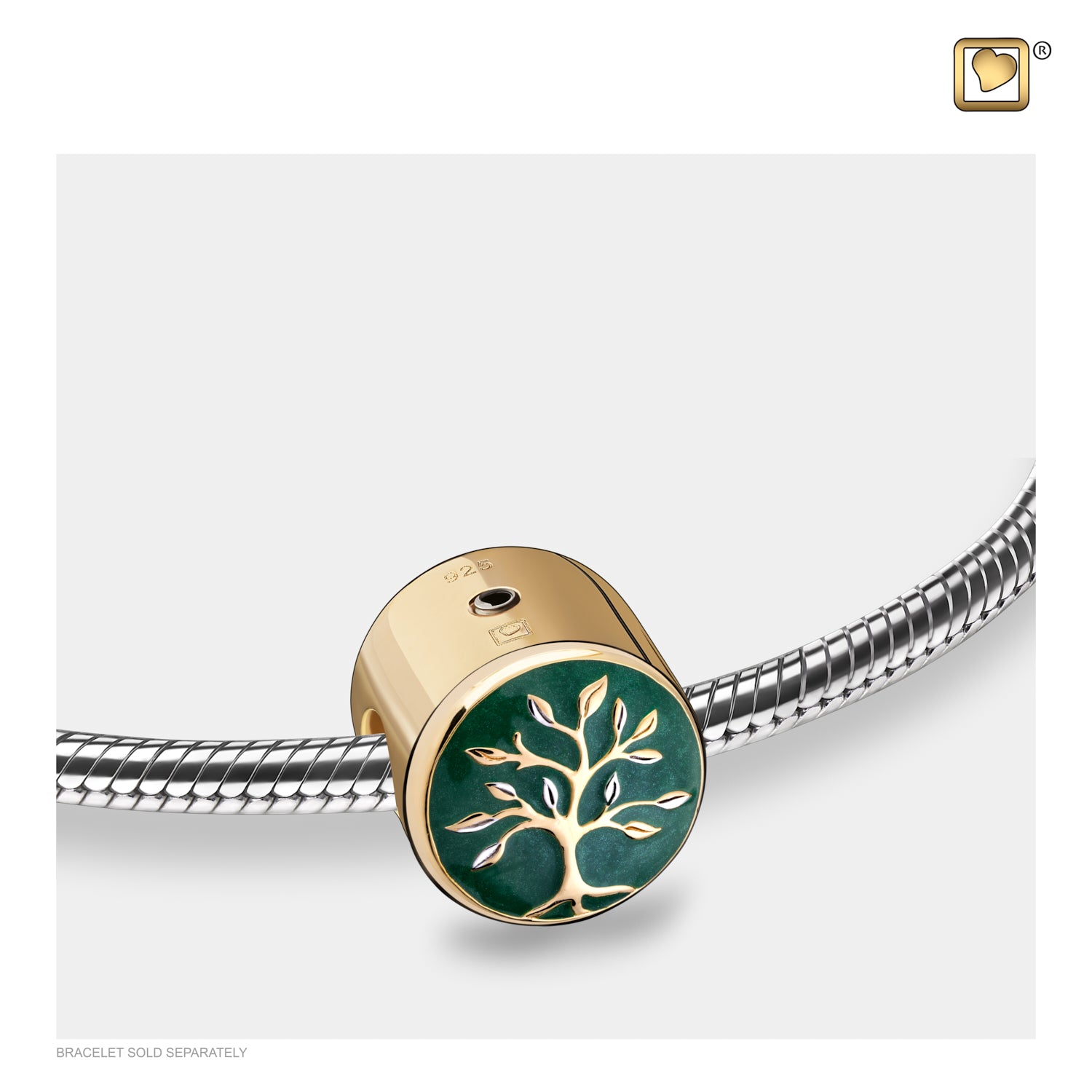 Bead Tree of Life™ Enamel Gold Vermeil Cremation Bracelet Bead