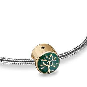 Bead Tree of Life™ Enamel Gold Vermeil Cremation Bracelet Bead