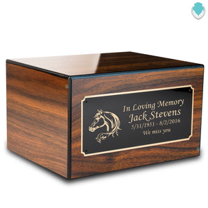 Custom Engraved Heritage Walnut Adult Cremation Urn Memorial Box for Ashes