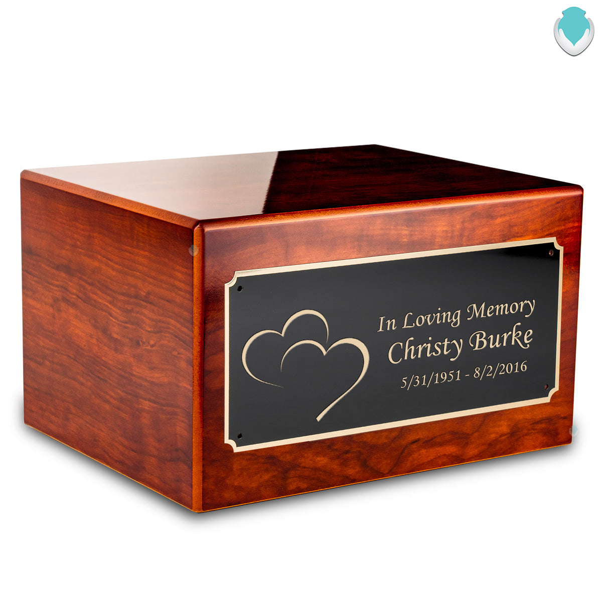 Custom Engraved Heritage Rosewood Adult Cremation Urn Memorial Box for Ashes