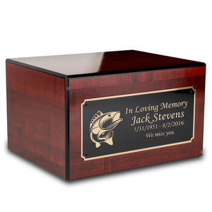 Custom Engraved Heritage Cherry Adult Cremation Urn Memorial Box for Ashes