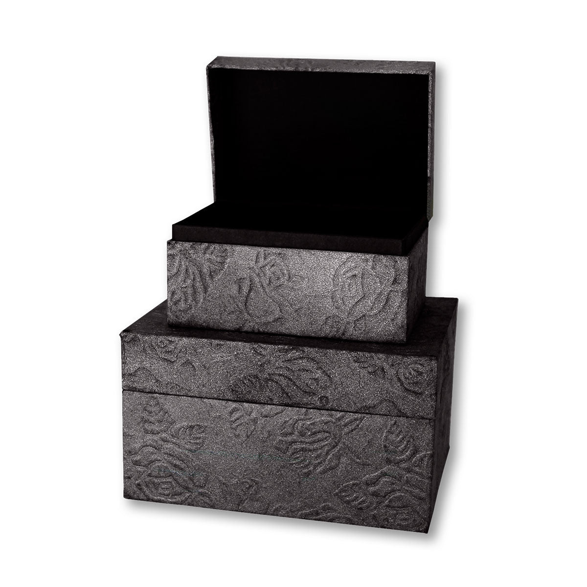 Adult Chest Earthurns Embossed Black Cremation Urn