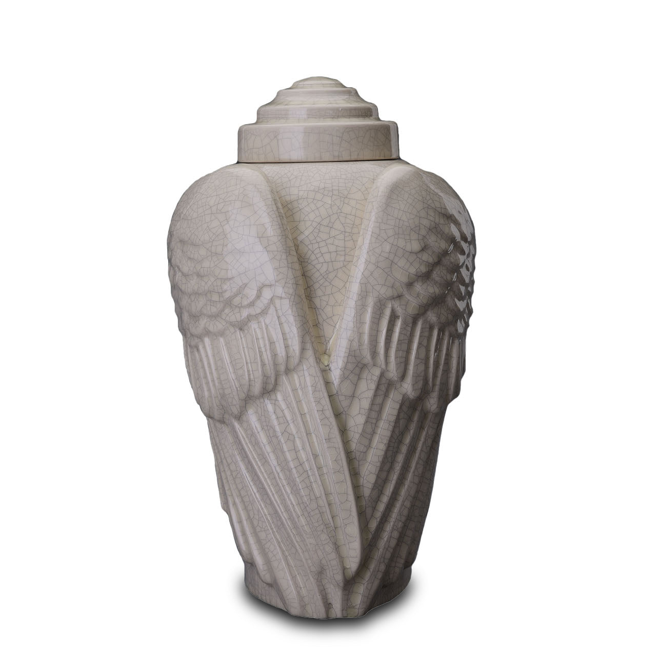 Adult Harmony Wings Cremation Urn for Ashes - Craquelure
