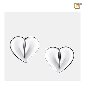 LoveHeartª Rhodium Plated Sterling Silver Stud Earrings