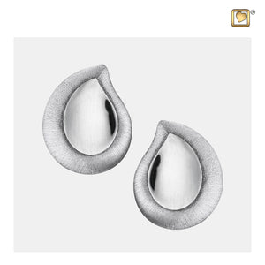 TearDrop™ Rhodium Plated Two Tone Sterling Silver Stud Earrings