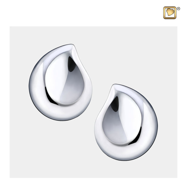 TearDropª Rhodium Plated Sterling Silver Stud Earrings