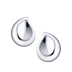 TearDropª Rhodium Plated Sterling Silver Stud Earrings