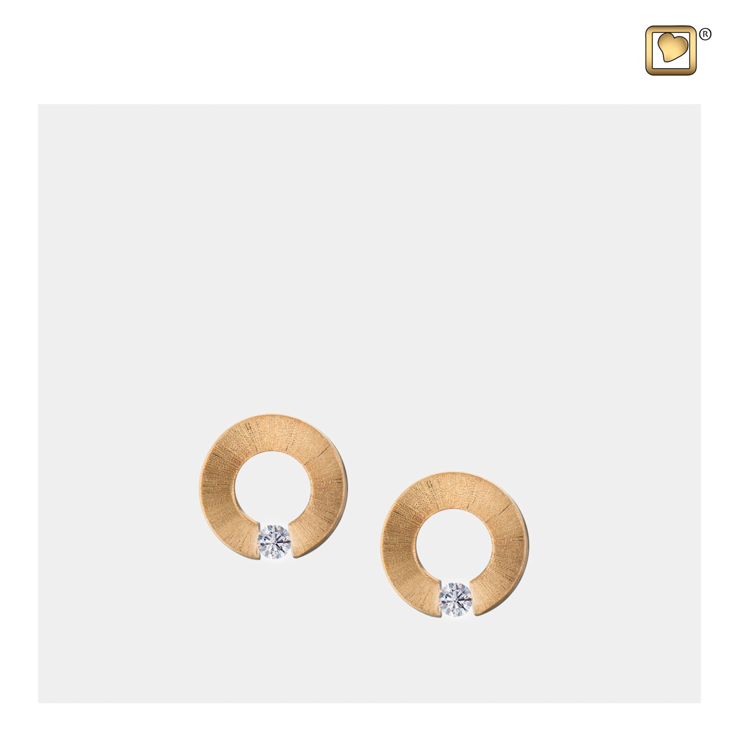 Omega™ Gold Vermeil Two Tone with Clear Crystal Sterling Silver Stud Earrings