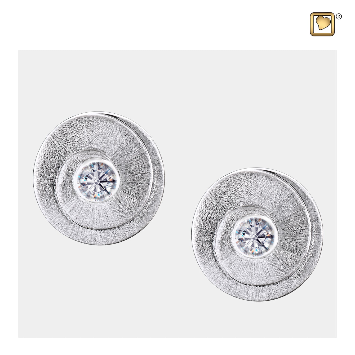 Eternity™ with Clear Crystal Rhodium Plated Two Tone Sterling Silver Stud Earrings