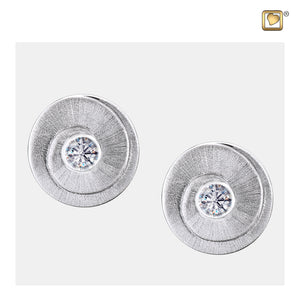 Eternity™ with Clear Crystal Rhodium Plated Two Tone Sterling Silver Stud Earrings
