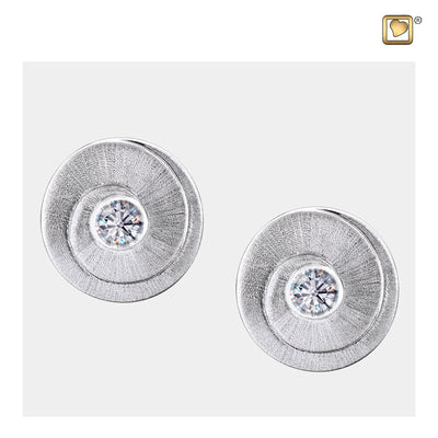 Eternityª with Clear Crystal Rhodium Plated Two Tone Sterling Silver Stud Earrings