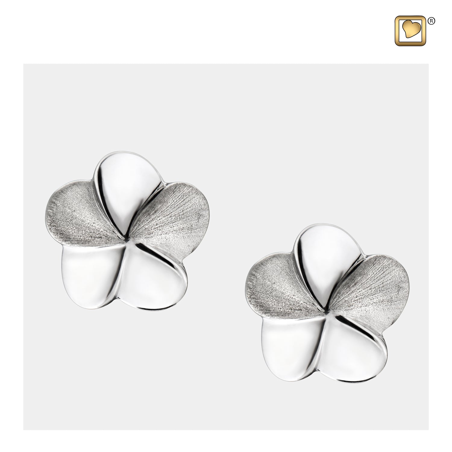 Bloom™ Rhodium Plated Two Tone Sterling Silver Stud Earrings