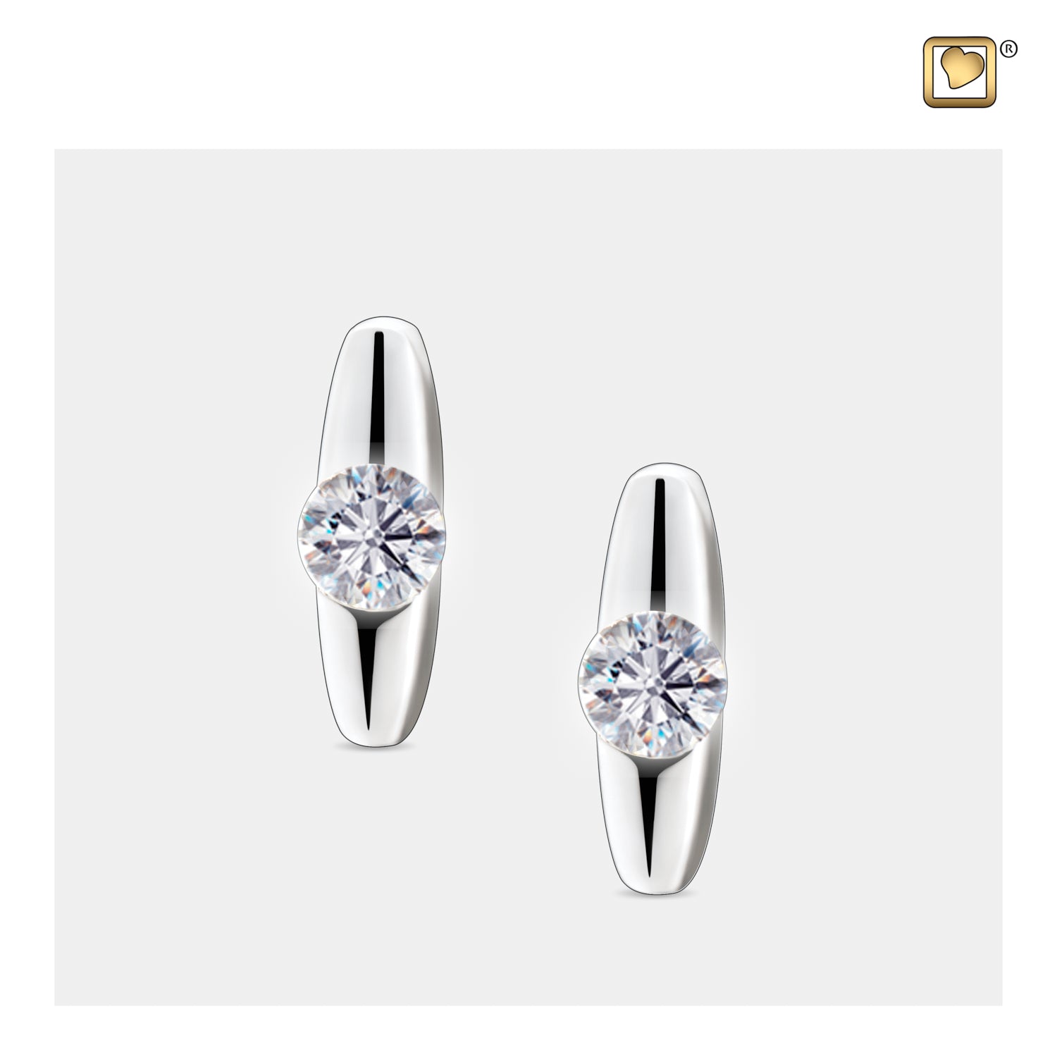 Hopeª Rhodium Plated with Clear Crystal Sterling Silver Stud Earrings