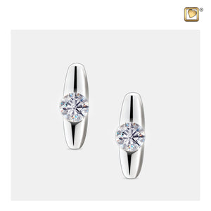Hope™ Rhodium Plated with Clear Crystal Sterling Silver Stud Earrings