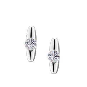Hopeª Rhodium Plated with Clear Crystal Sterling Silver Stud Earrings