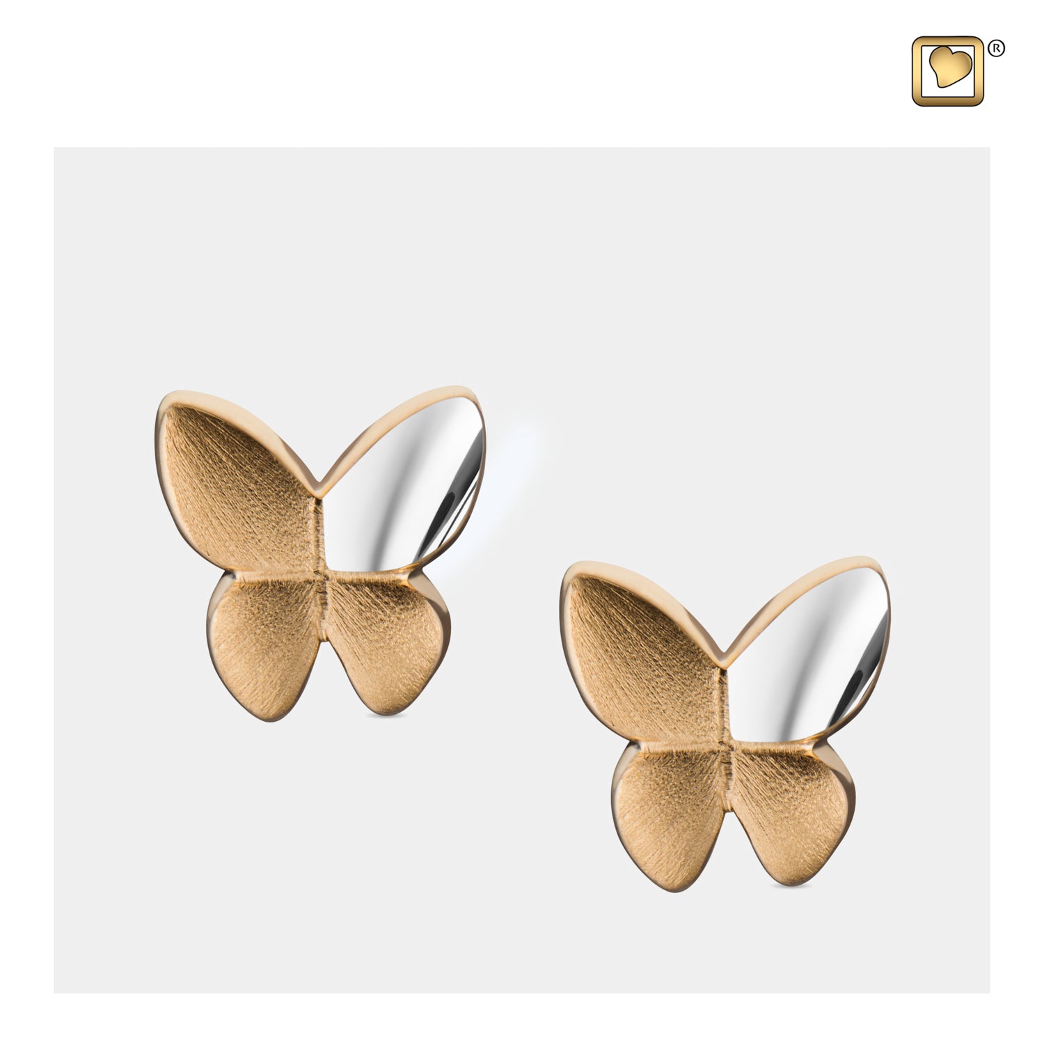 Butterflyª Gold Vermeil Two Tone Sterling Silver Stud Earrings