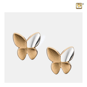 Butterfly™ Gold Vermeil Two Tone Sterling Silver Stud Earrings