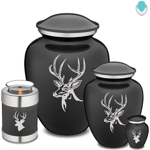 Candle Holder Embrace Charcoal Deer Cremation Urn