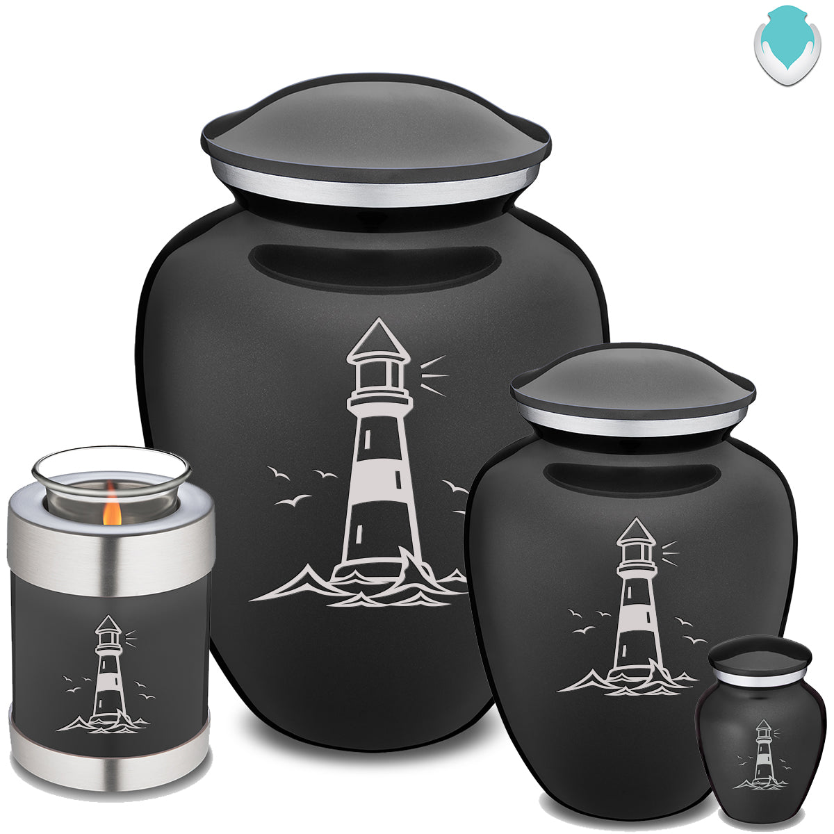 Adult Embrace Charcoal Lighthouse Cremation Urn