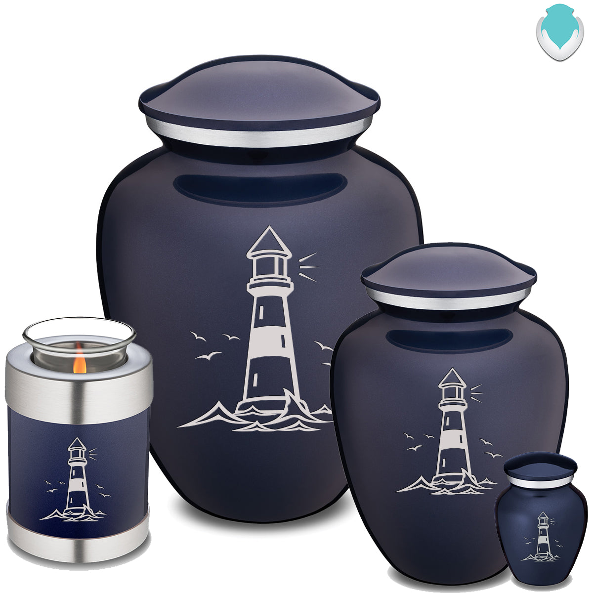 Adult Embrace Cobalt Blue Lighthouse Cremation Urn
